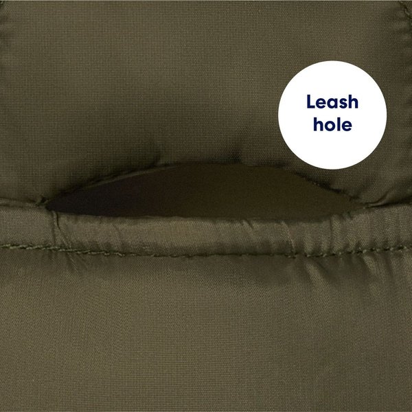 Show full view: Frisco Lightweight Basic Dog & Cat Puffer, Green, Large slide 5 of 9