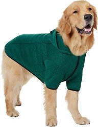 Frisco Full Zip Dog & Cat Sweater Fleece Hoodie, Green, XX-Large