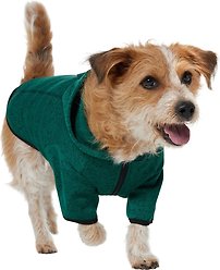Frisco Full Zip Dog & Cat Sweater Fleece Hoodie, Green, Large