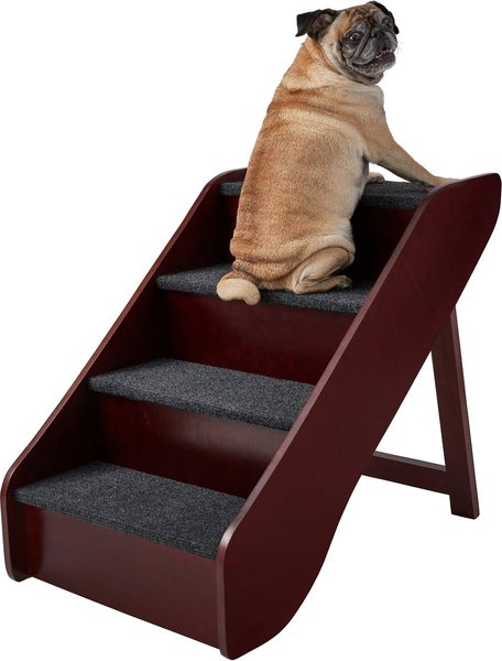 Show full view: Frisco Deluxe Foldable Wooden Carpeted Cat & Dog Stairs, Brown, X-Large slide 4 of 6