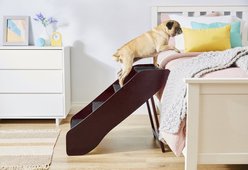 Frisco Deluxe Foldable Wooden Carpeted Cat & Dog Stairs, Brown, X-Large