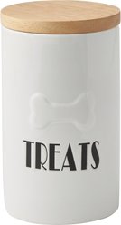 Frisco Ceramic Treat Jar with Wood Lid, 4 cup