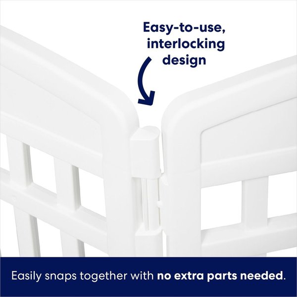 Show full view: Frisco 4-Panel Plastic Dog Exercise Playpen with Door, 24-in H, White slide 6 of 10