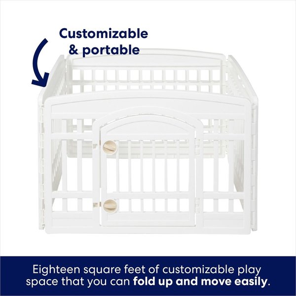 Show full view: Frisco 4-Panel Plastic Dog Exercise Playpen with Door, 24-in H, White slide 5 of 10