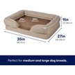 Show in main carousel: Frisco Plush Orthopedic Front Bolster Cat & Dog Bed w/Removable Cover, Beige, Large slide 2 of 10
