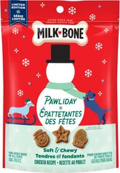 Milk-Bone Soft & Chewy Chicken Pawliday Winter Shapes Dog Treats, 128-g bag