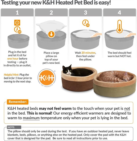 Show full view: K&H Pet Products Thermo-Kitty Bed Indoor Heated Cat Bed, Sage, Small slide 6 of 10