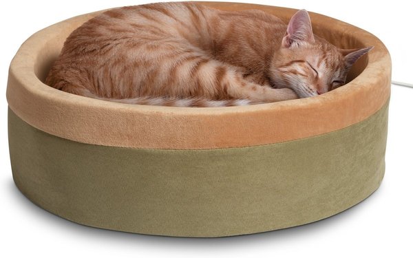 K H PET PRODUCTS Thermo Kitty Bed Indoor Heated Cat Bed Sage Large Chewy Canada