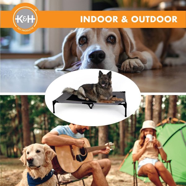 Show full view: K&H Pet Products Original Steel Frame Pet Cot Elevated Dog Bed, Charcoal/Black, X-Large slide 7 of 10