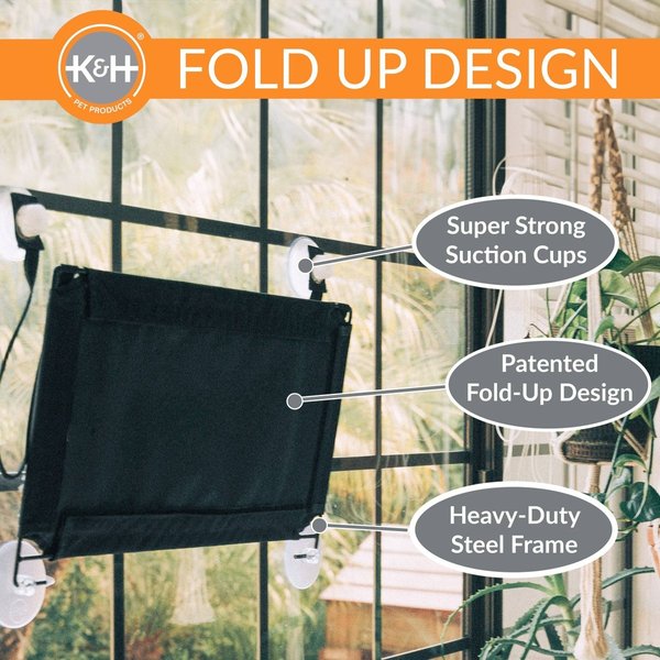 Show full view: K&H Pet Products EZ Mount Cat Window Perch, Gray slide 4 of 10