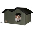 Show in main carousel: K&H Pet Products Outdoor Heated Kitty House Extra-Wide Cat Shelter, Olive/Black slide 1 of 10
