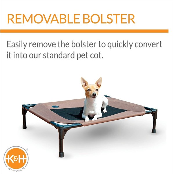 Show full view: K&H Pet Products Original Bolster Pet Cot Elevated Dog Bed, Chocolate, Medium slide 4 of 10