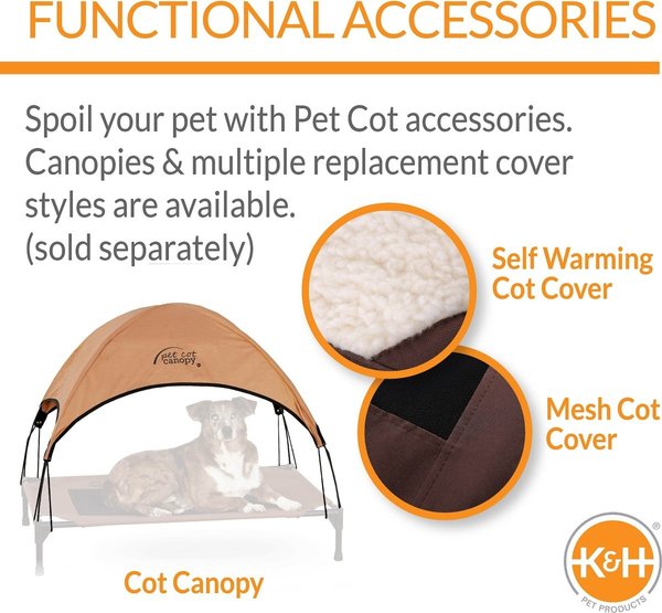 Show full view: K&H Pet Products Original Bolster Pet Cot Elevated Dog Bed, Chocolate, Large slide 6 of 10
