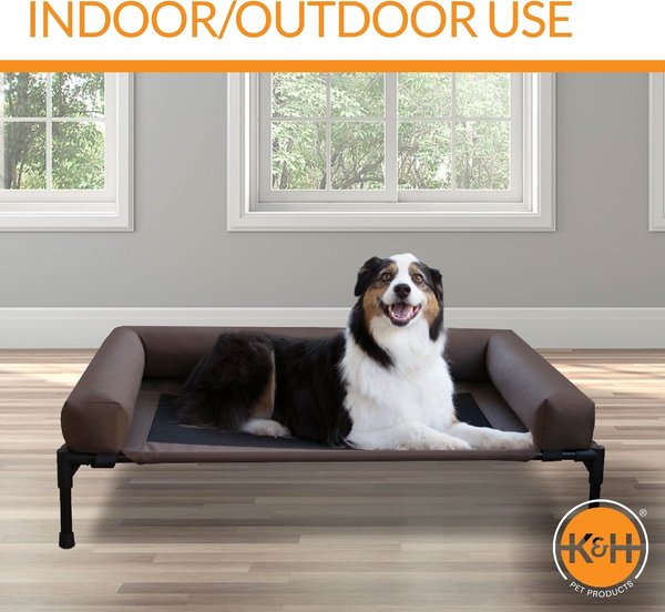 Show full view: K&H Pet Products Original Bolster Pet Cot Elevated Dog Bed, Chocolate, Large slide 5 of 10