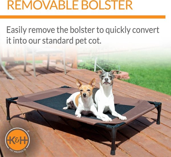 Show full view: K&H Pet Products Original Bolster Pet Cot Elevated Dog Bed, Chocolate, Large slide 4 of 10