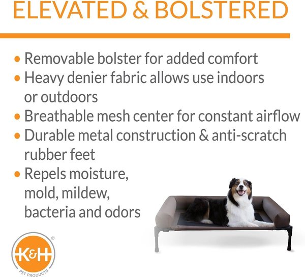 Show full view: K&H Pet Products Original Bolster Pet Cot Elevated Dog Bed, Chocolate, Large slide 3 of 10