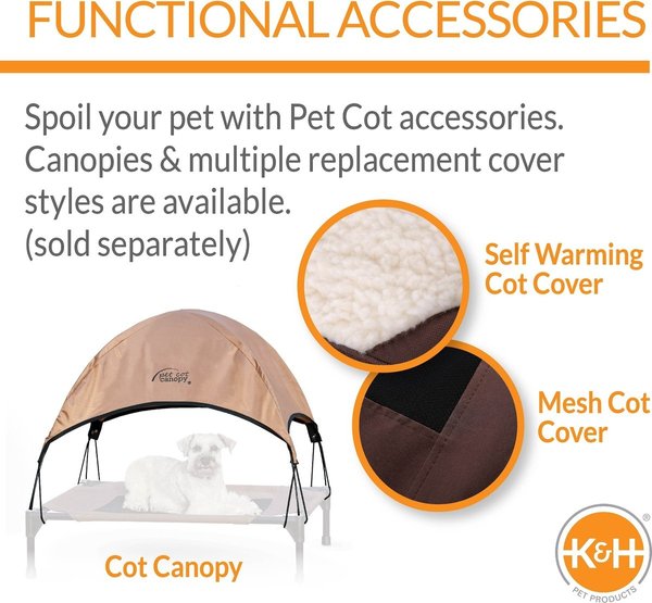 Show full view: K&H Pet Products Original Bolster Pet Cot Elevated Dog Bed, Chocolate, Medium slide 6 of 10
