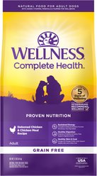 Wellness Grain-Free Complete Health Adult Deboned Chicken & Chicken Meal Recipe Dry Dog Food, 5.44-kg bag