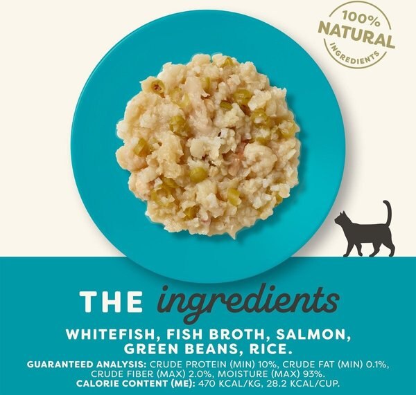 Show full view: Applaws Whitefish with Salmon & Green Beans Recipe in Broth Wet Cat Food, 2.12-oz pot, case of 10 slide 3 of 8