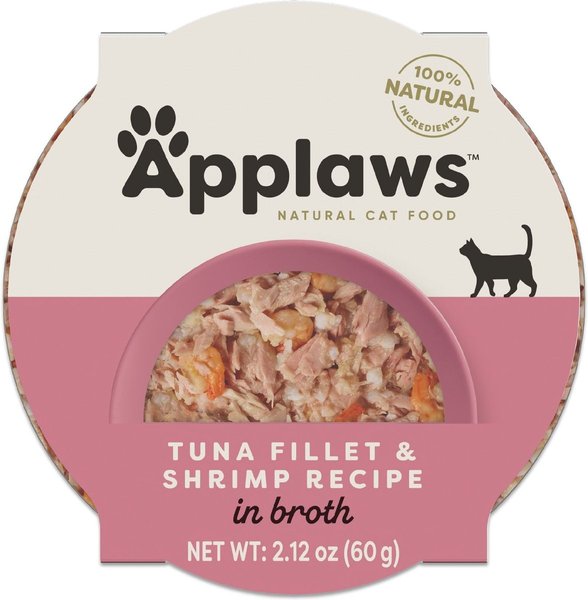 Show full view: Applaws Tuna Fillet & Shrimp Recipe in Broth Wet Cat Food, 2.12-oz pot, case of 10 slide 8 of 8