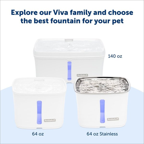 Show full view: PetSafe Viva Plastic Cat & Dog Fountain, White, 64-oz slide 4 of 7