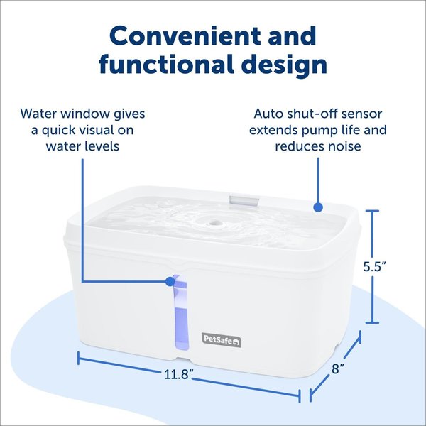 Show full view: PetSafe Viva Plastic Cat & Dog Fountain, White, 140-oz slide 6 of 8