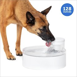 PetSafe Outlast Pumpless Cat Water Fountain, White, 128-oz