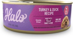 Halo Turkey & Duck Recipe Grain-Free Small Breed Canned Dog Food, 5.5-oz, case of 12