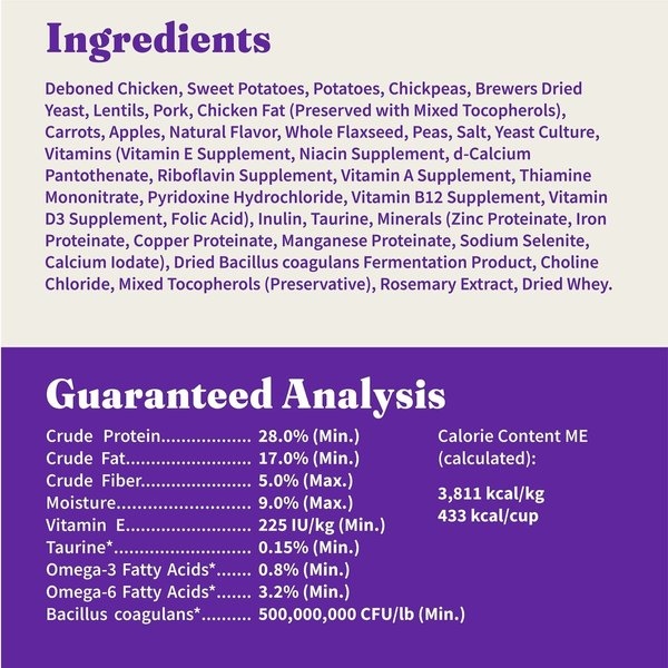 Show full view: Halo Holistic Complete Digestive Health Grain-Free Chicken & Sweet Potato Dog Food Recipe Small Breed Dry Dog Food, 1.59-kg bag slide 9 of 11