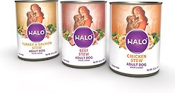 Halo Stew Variety Pack Canned Dog Food, 13.2-oz can, case of 6