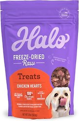 Halo Chicken Hearts Recipe Freeze-Dried Raw Dog Treats, 2-oz bag