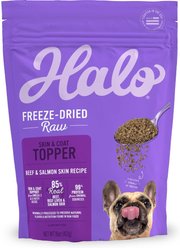 Halo Beef & Salmon Skin Recipe Freeze-Dried Raw Skin & Coat Dog Food Topper, 0.45-kg bag