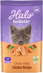 Halo Holistic Kitten Food Grain-Free Cage-Free Chicken Recipe Complete Digestive Health Dry Cat Food, 2.72-kg bag