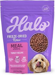 Halo Meal Bites Turkey Recipe Raw Freeze-Dried Dog Food, 14-oz bag