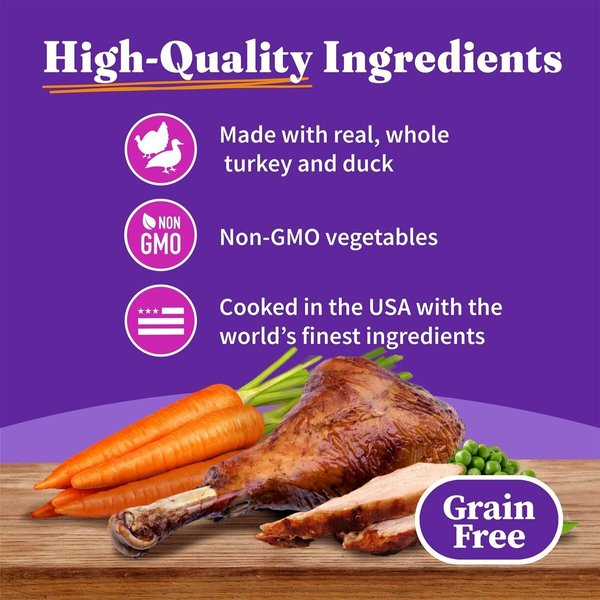 Show full view: Halo Turkey & Duck Recipe Grain-Free Small Breed Canned Dog Food, 5.5-oz, case of 12 slide 3 of 8