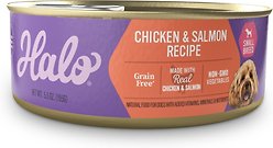 Halo Chicken & Salmon Recipe Grain-Free Small Breed Canned Dog Food, 5.5-oz, case of 12