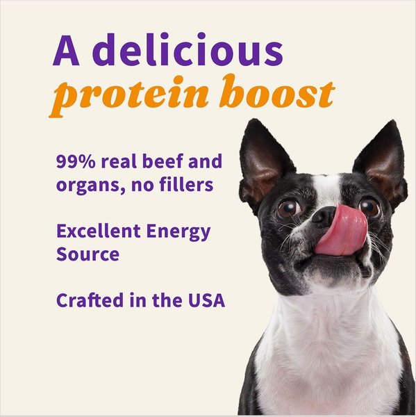 Show full view: Halo Beef Protein Recipe Freeze-Dried Raw Dog Food Topper, 3.5-oz bag slide 5 of 7