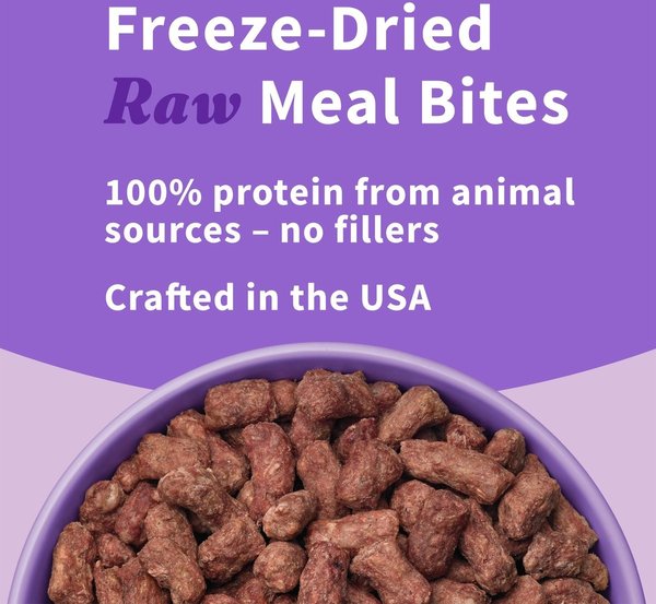 Show full view: Halo Meal Bites Beef Recipe Raw Freeze-Dried Dog Food, 14-oz bag slide 3 of 5