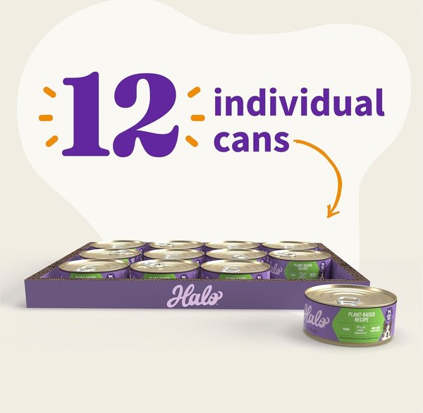 Show full view: Halo Holistic Garden of Vegan Recipe Adult Canned Dog Food, 5.5-oz, case of 12 slide 3 of 8