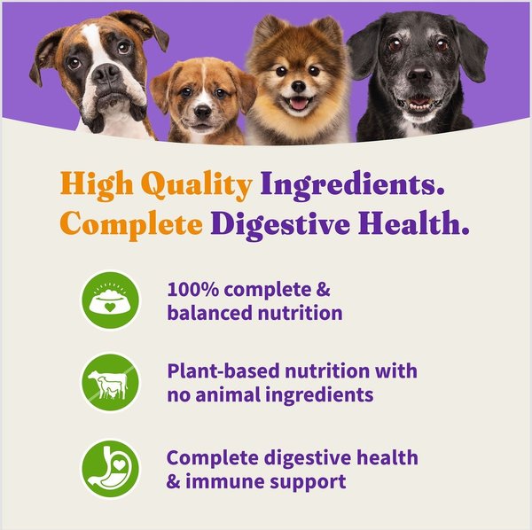Show full view: Halo Holistic Vegan Dog Food Complete Digestive Health Plant-Based Recipe with Superfoods Adult Formula Dry Dog Food Bag, 1.59-kg bag slide 6 of 10