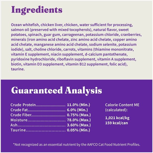 Show full view: Halo Whitefish Recipe with Real Whole Whitefish Pate Grain-Free Indoor Cat Wet Cat Food, 5.5-oz can, case of 12 slide 7 of 8