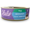 Show in main carousel: Halo Whitefish Recipe with Real Whole Whitefish Pate Grain-Free Indoor Cat Wet Cat Food, 5.5-oz can, case of 12 slide 1 of 8