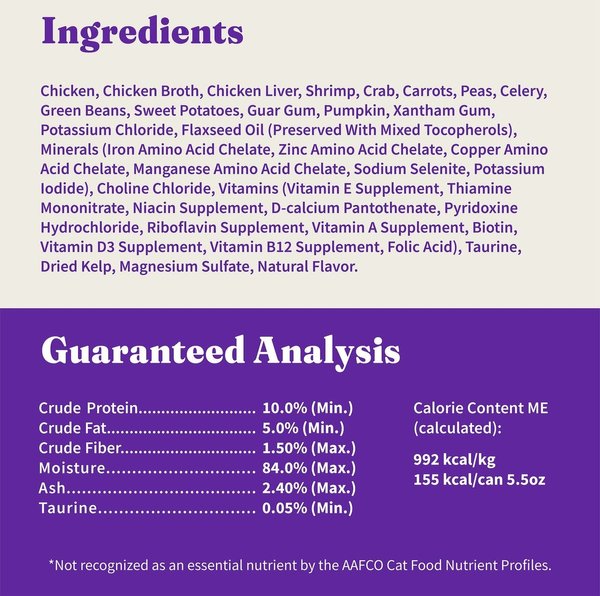 Show full view: Halo Chicken, Shrimp & Crab Adult Grain-Free Soft Pate in Broth Wet Cat Food, 5.5-oz can, case of 12 slide 7 of 10