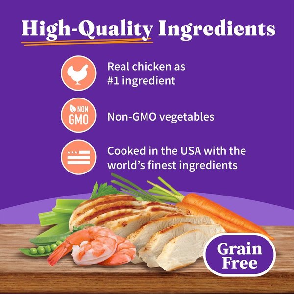 Show full view: Halo Chicken, Shrimp & Crab Adult Grain-Free Soft Pate in Broth Wet Cat Food, 5.5-oz can, case of 12 slide 4 of 10
