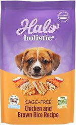 Halo Holistic Complete Digestive Health Chicken & Brown Rice Recipe Puppy Dry Dog Food, 4.54-kg bag