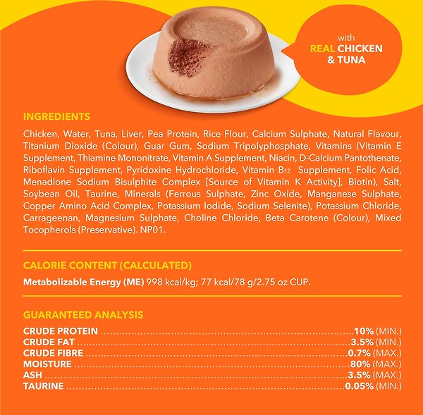 Show full view: Meow Mix Real Chicken & Tuna Pate in Gravy Wet Cat Food, 78-g can, case of 12 slide 6 of 7