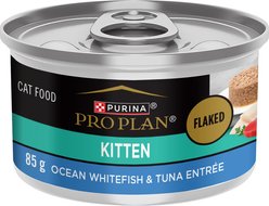 Purina Pro Plan Development Kitten Ocean Whitefish & Tuna Flaked Entrée Wet Kitten Food, 85-g can, case of 24