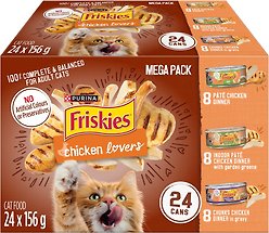 Friskies Chicken Lovers Variety Pack Wet Cat Food, 156-g can, case of 24