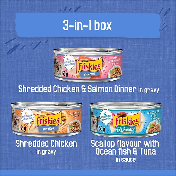 Show full view: Friskies Seafood & Chicken Lovers Variety Pack Wet Cat Food, 156-g can, case of 24 slide 7 of 9