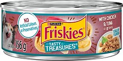 Friskies Tasty Treasures with Chicken & Tuna in Sauce Wet Cat Food, 156-g can, case of 24